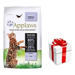 Applaws Adult Chicken with Extra Duck Sausas maistas katei 7,5kg + STAIGMENA KATEI