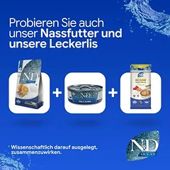 Farmina N&D Ocean Cat sterilizuotoms Adult su silke ir apelsinu, sausas maistas katėms — 4 nuotrauka