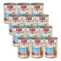 ANIMONDA Cat Carny Adult skonis: vištiena ir lašiša 12x400g 