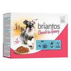 Briantos Chunks in Gravy drėgnas maistas šunims, ekonominė pakuotė 48 x 100 g — 3 nuotrauka