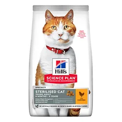 Hills Science Plan Adult Sterilised Cat sausas ėdalas katėms su vištiena, 3 kg
