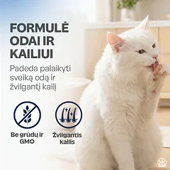Skin&Coat suaugusių kačių kreminiai funkciniai skanėstai su tunu ir lašiša, 4x15 g — 4 nuotrauka
