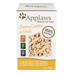 Applaws Cat Tin Multipack vištienos kolekcija sultinyje 12x70g