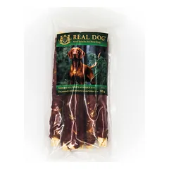 Žaliaminės odos ritinys su antiena REAL DOG SNACKS 25cm 500g