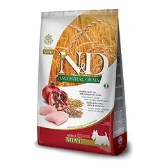 Farmina N&D Dog Low Grain Adult Small sausas maistas mažiesiems šunims su vištiena ir granatomis, 7 kg