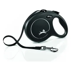 Flexi Black Design L juostelinis pavadėlis šunims iki 50kg, 5m, juodas