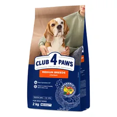 CLUB 4 PAWS Premium Visavertis pašaras vidutinių veislių suaugusiems šunims su vištiena, 2 kg