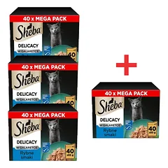 Sheba Delicacy in Jelly – žuvies skonių kolekcija želatinoje 120x85g + 40x85g NEMOKAMAI