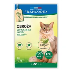 Francodex antkaklis nuo parazitų katėms virš 2 kg, 43 cm nuotrauka