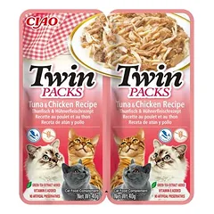 Inaba Cat Ciao TwinPack drėgnas maistas katėms 12x2x40 g, Tuna & Chicken with Scallop Recipe in Scallop Broth — 3 nuotrauka