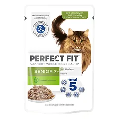 PERFECT FIT Senior 7+ 85 g paketėlis su kalakutiena ir morkomis padaže vyresnėms katėms photo