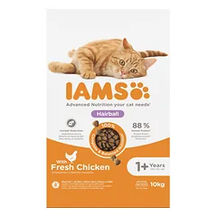 IAMS Hairball sausas maistas katėms nuo plaukų gumulėlių, 10 kg