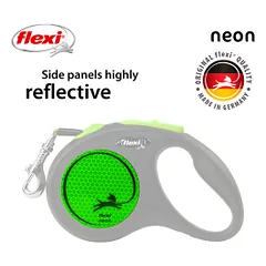 Flexi New Neon Tape juostinis, žalias pavadėlis šunims, S, 5 m — 3 nuotrauka