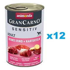 ANIMONDA Grancarno Sensitive jautiena su bulvėmis 12x400 g