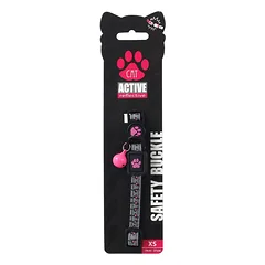 Active Cat Collar Reflective XS Pink atspindintis antskakalis katėms, reguliuojamas, su varpeliu, 1×19-31 cm — 3 nuotrauka