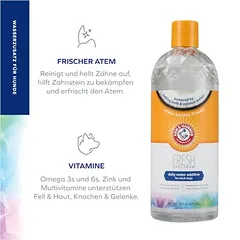Arm & Hammer Fresh kokosų vandens dantų priežiūros priemonė šunims, 473 ml — 2 nuotrauka