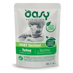 Oasy Adult Sterilized Turkey guliašas su kalakutiena suaugusioms sterilizuotoms katėms