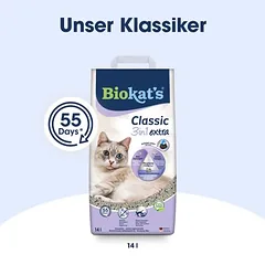 Biokat´s Classic 3in1 Extra kraikas katėms, Ekonominė pakuotė: 2 x 14 l — 4 nuotrauka