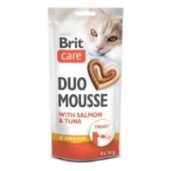 Brit Care Cat Creamy Duo Mousse with Salmon and Tuna tyrelės skanėstai katėms 56 g