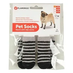 Flamingo PET SOCKS 4 PCS/SET XS 39x28mm BLACK/GREY