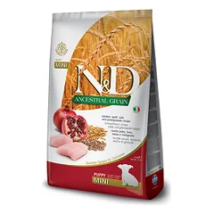 Farmina N&D Ancestral Grain Puppy Mini Chicken & Pomegranate sausas maistas mažų veislių šunims, 20 kg