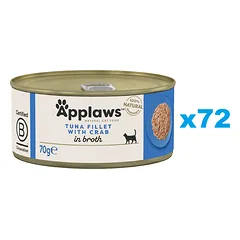 APPLAWS Cat Adult Tuna with Crab in Broth tunas ir krabai sultinyje 72x70 g