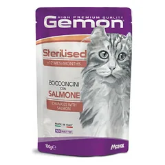 Gemon Cat Pouch Sterilised Chunkies with Salmon 100 g