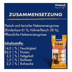 Vitakraft Delicious Chews kramtomieji mazgai S, skanėstai šunims, 50 - 79 g — 3 nuotrauka
