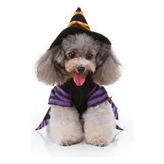 Fukumaru Halloween-Kostüm für Hunde mit verstellbarem Hut