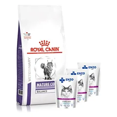 ROYAL CANIN Senior Consult Stage 1 Balanced 3,5kg + ENZO VET Sterilizuota dieta sterilizuotoms katėms su kalakutiena želė 3x100g