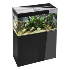 Glossy 120 ST Day&amp;Night akvariumas stačiakampis, juodas, 120x40x63 cm, 3x17 LED