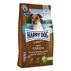 HAPPY DOG Sensible Mini Canada 4kg lašiša, triušiena ir ėriena
