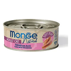 Monge Jelly Senior Konservuotas maistas senyvoms katėms (su tunu ir ančiuviais drebučiuose) 80g