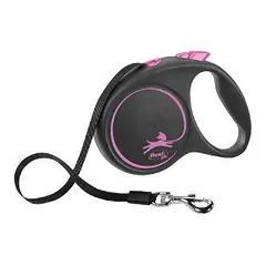 Inercinis pavadėlis šunims – Trixie Flexi Black Design, juostinis pavadėlis, S, 5 m, (15 kg)