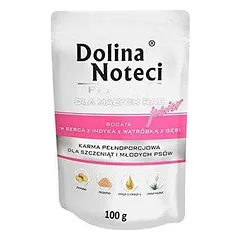 Dolina Noteci PREMIUM mažoms veislėms JUNIOR su kalakutienos širdimi ir žąsų kepenėlėmis 100 g