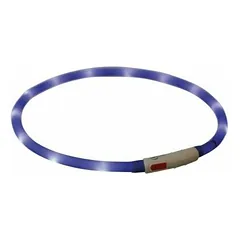 Trixie Flash Light Ring USB šviečiantis antkaklis šunims XS-XL 70 cm / Ø 10 mm, ryškiai mėlynas — 2 nuotrauka