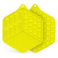 HapPet laižymo kilimėlis 18,5×15,5cm geltonas — 2 nuotrauka