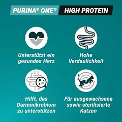 PURINA ONE High Protein su lašiša, sausas maistas katėms — 3 nuotrauka