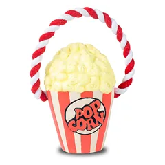 Max&Molly Pop the Corn - šuns žaislas su virve, lateksinis spragėsių kibirėlis su cypsinčiu garsu