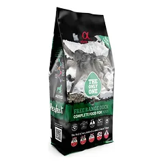 ALPHA SPIRIT Pilnos porcijos sausas minkštas maistas šunims Free range duck antiena 12 kg