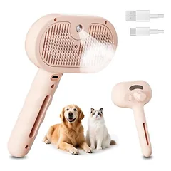 Pawffee 3-in-1-Dampfbürste für Hunde und Katzen – Haarausfall, Massage