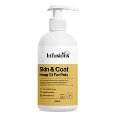 INFUSIONS Skin & Coat Hemp Oil odos ir kailio priežiūros aliejus su kanapėmis augintiniams, 300 ml