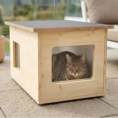 catcabin kačių namelis lauke, atsparus žiemai, Stogas Premium (sietografija), su antru įėjimu, be izoliacijos, 1 vnt. — 2 nuotrauka
