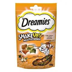 DREAMIES ShakeUps Multivitaminai 55g su vištiena, antiena ir katžole katėms nuotrauka