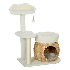 Zatte Kratzbaum 79 cm, Höhle, Bett, Sisalsäulen, bis 5 kg, Creme
