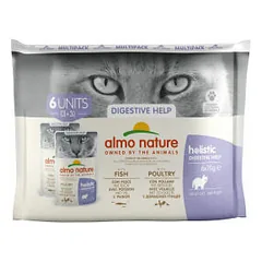 Almo Nature Holistic Digestive Help su žuvimi ir paukštiena, drėgnas maistas katėms 6 x 70 g — 2 nuotrauka