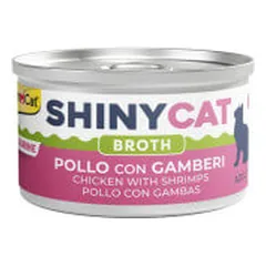 GimCat ShinyCat in Broth konservai su vištiena ir krevetėmis katėms