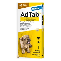 ADTab 56mg kramtomosios tabletės šunims nuo blusų ir erkių 1.3-2,5kg, N1 photo