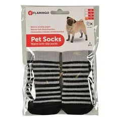 Flamingo pet socks L 59*50mm BLACK/GREY 4 gab.
