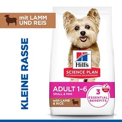 Hill's Science Plan Adult 1-6 Small & Mini su ėriena ir ryžiais, sausas maistas šunims — 3 nuotrauka
